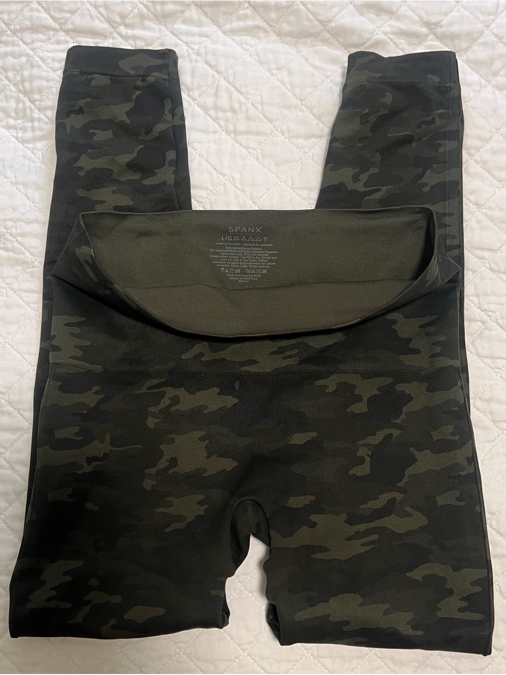 SPANX Camouflage High Waisted Leggings Full Length Size Large